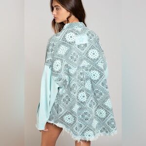POL Mint Green Patterned Jacket